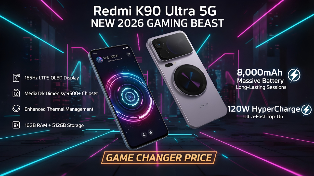 Redmi K90 Ultra 5G Launched: 165Hz Display and 8,000mAh Battery Could Redefine Gaming Phones
