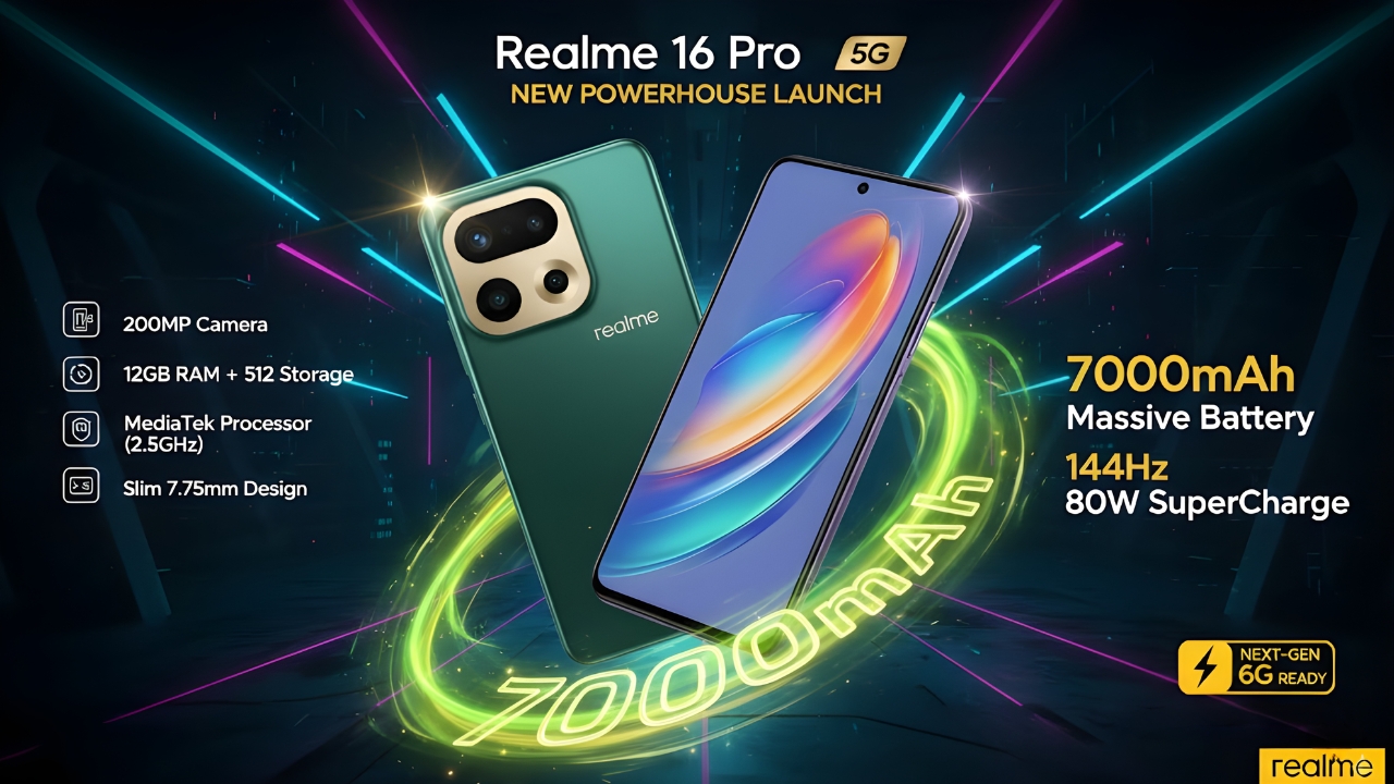 Realme 16 Pro 5G Launch With 200MP Camera, 12GB RAM and Massive 7000mAh Battery
