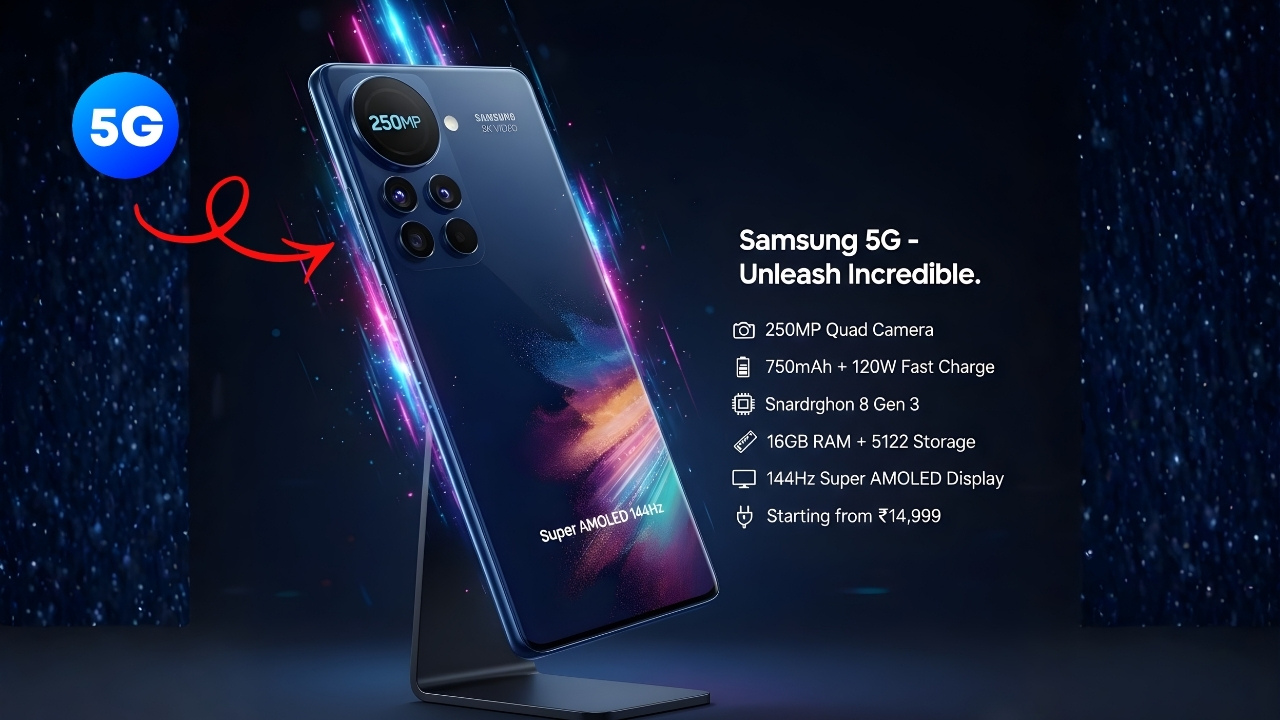 Samsung 5G Phone Launch With 250MP Shooter, 120W Charging and 16GB RAM